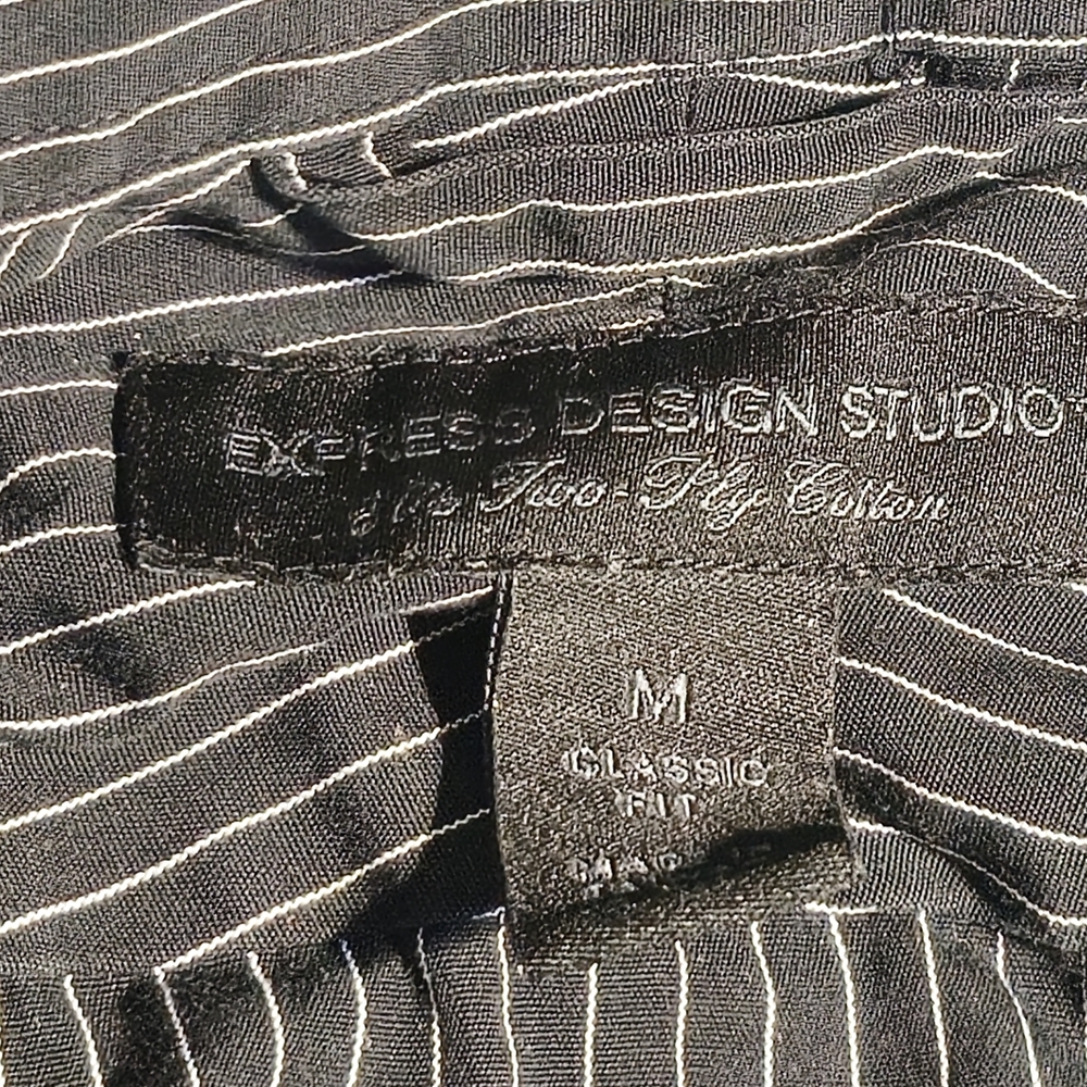 Express Men's Charcoal Pinstripe Shirt image 3